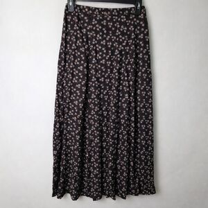 Vintage Casual Corner Floral Rayon Midi Skirt Size 6
